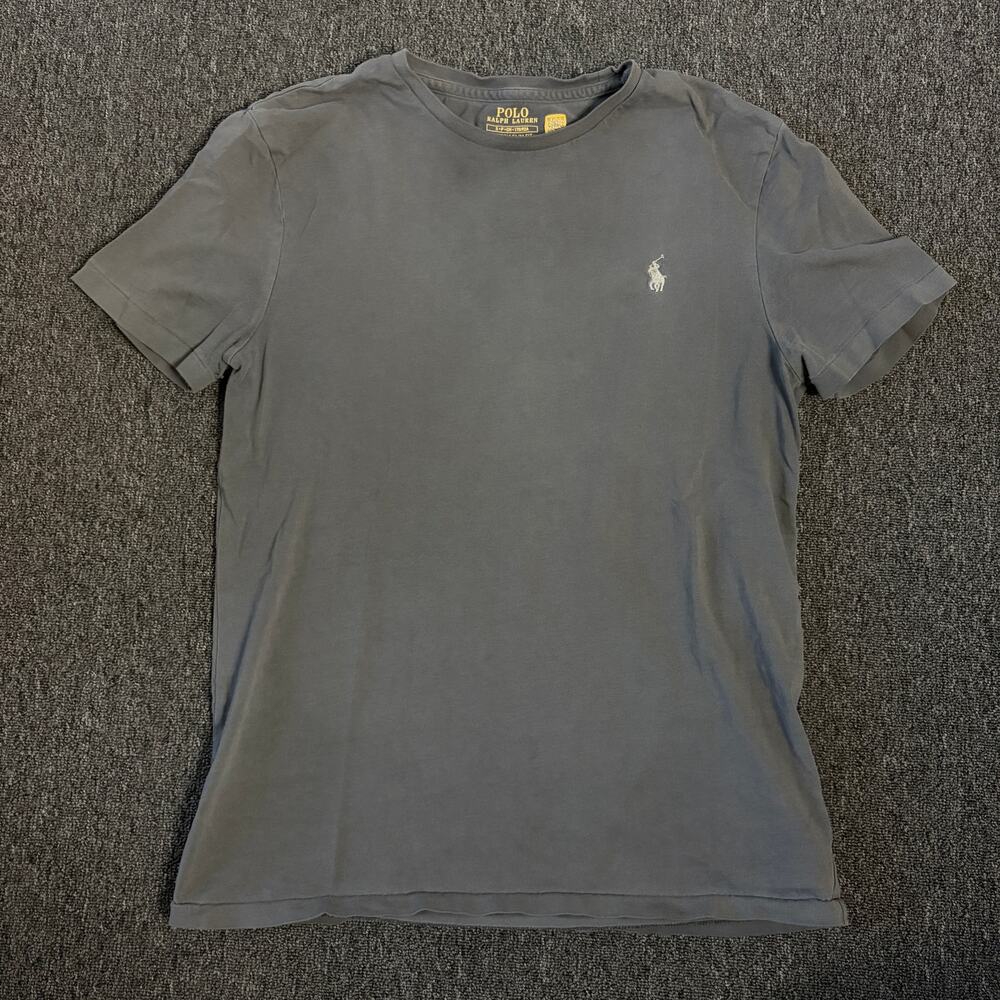 Vintage Y2k Polo Ralph Lauren Slim Fit Logo Embroidered Grey Short Sleeve Small